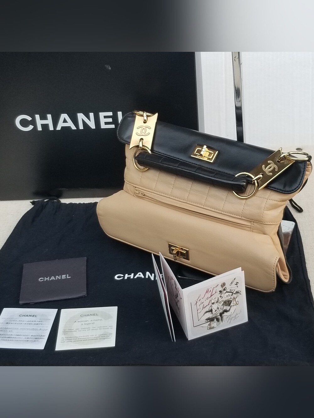 Chanel Mini Two Tone Double Flap Mademoiselle Reissue Satchel
